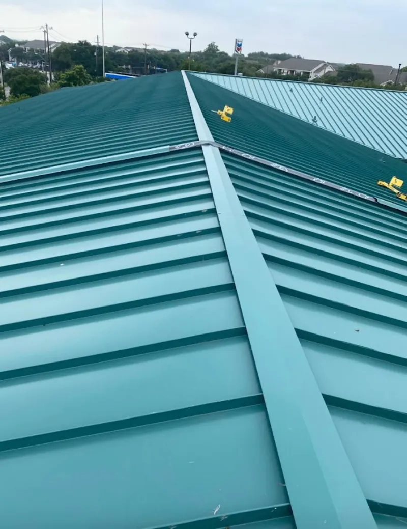 Green commercial metal roof ridge and valley for Metal Roof Repair in Corbin